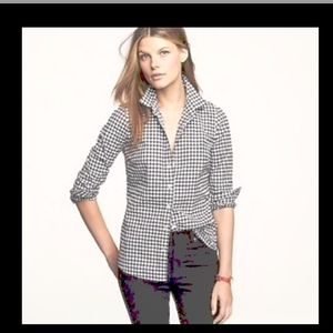 J crew the perfect shirt black and white gingham